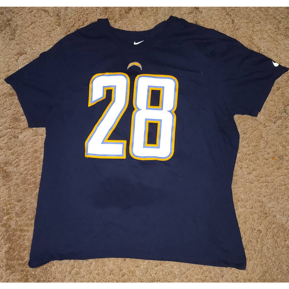 SAN DIEGO CHARGERS MELVIN GORDON #28 NIKE JERSEY TEE SIZE 2XL